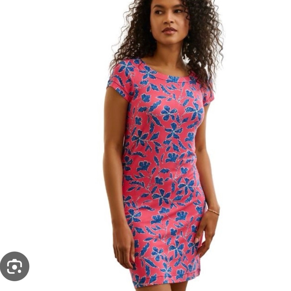 Hatley Pink Mini Dress with Blue Floral Print